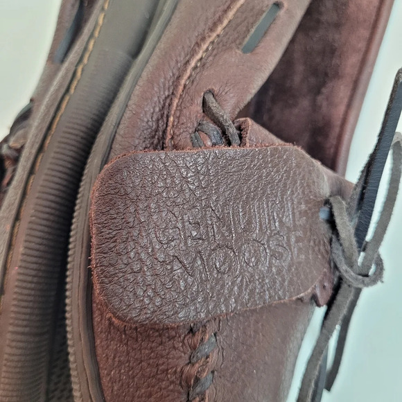 Minnetonka Moosehide Fringed Kilty Moccasin Chocolate Size Women's 10 - Picture 7 of 10